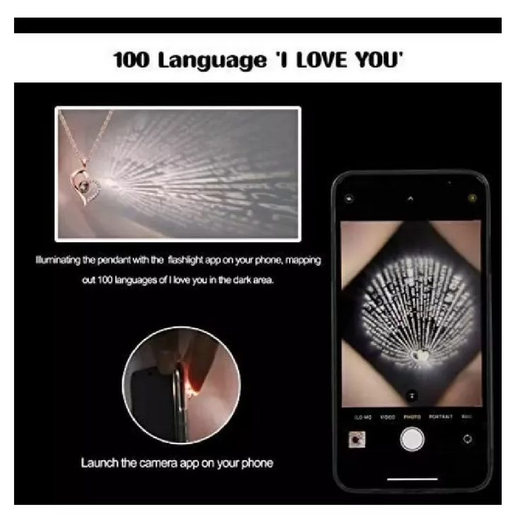 Rosa Eterna en Caja + Collar Proyección 'Te Amo' – Regalo que Enamora 💖