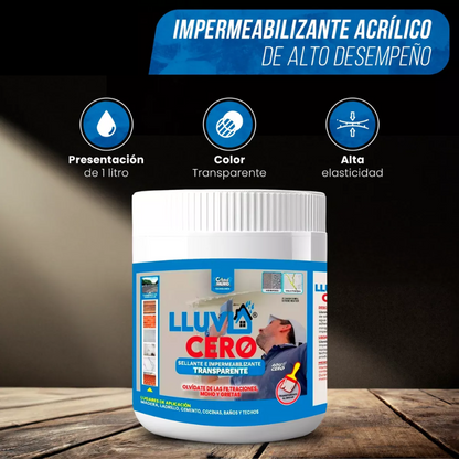 Lluvia Cero® | Sellador Impermeabilizante para Techos y Paredes – Protección Total | 500gr