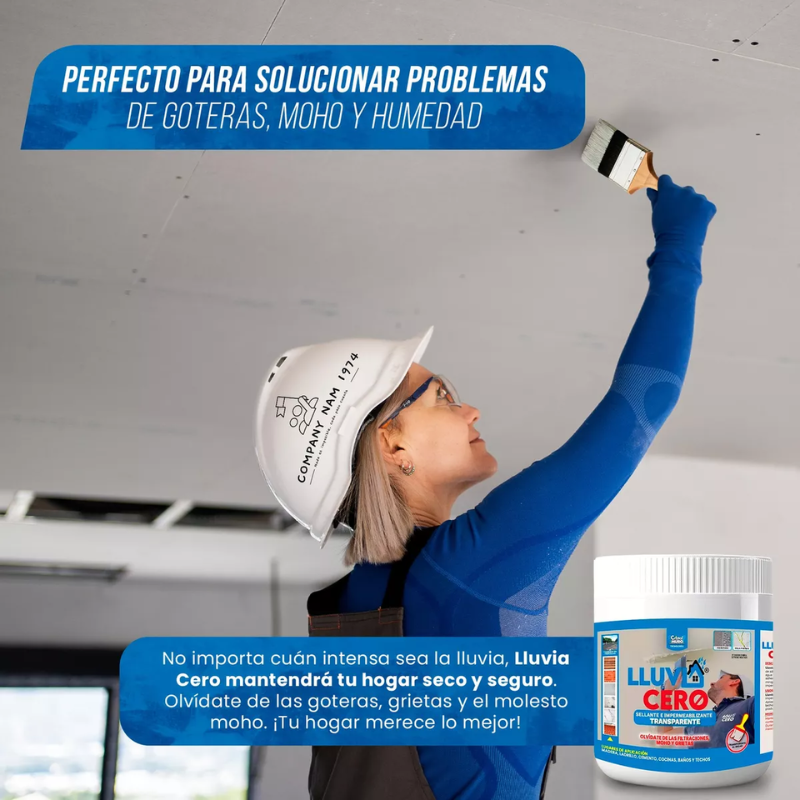 Lluvia Cero® | Sellador Impermeabilizante para Techos y Paredes – Protección Total | 500gr